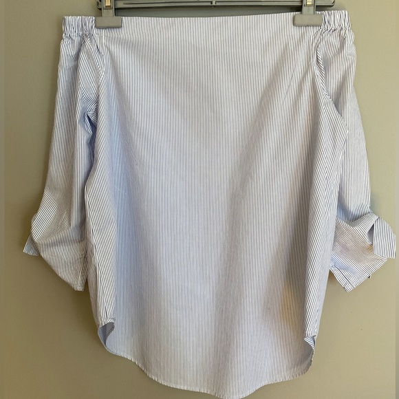 Aritzia Babaton Off the Shoulder Blouse Striped Size XS Cotton - Picture 5 of 8